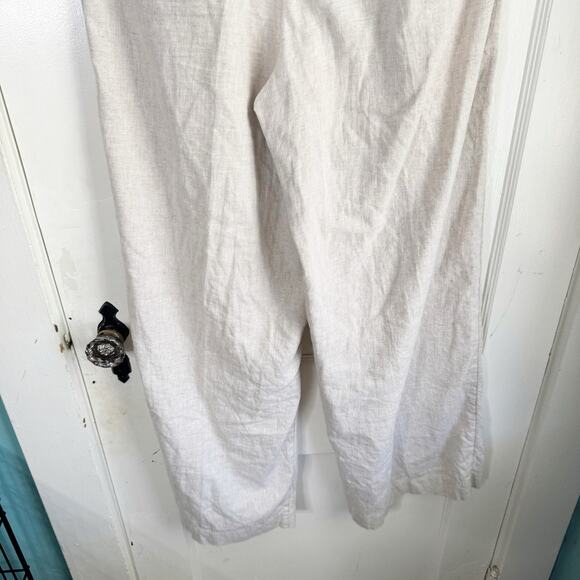 Banana Republic Factory Linen Blend Wide Leg Pleated Trouser Pant Flax Size 12 - Picture 11 of 14
